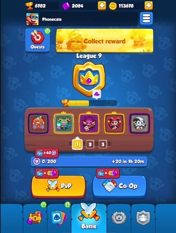 collect rewards in rush royale