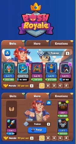 units in rush royale