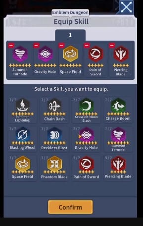 best skills for emblem dungeon