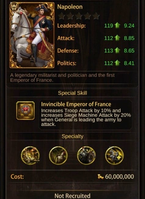 evony-general-napoleon stats